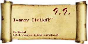 Ivanov Ildikó névjegykártya