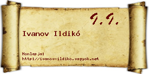 Ivanov Ildikó névjegykártya
